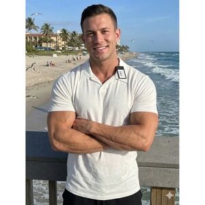 NWT Goodlife Polo Shirt Mens XL White  Henley Short Sleeve USA Golf Preppy